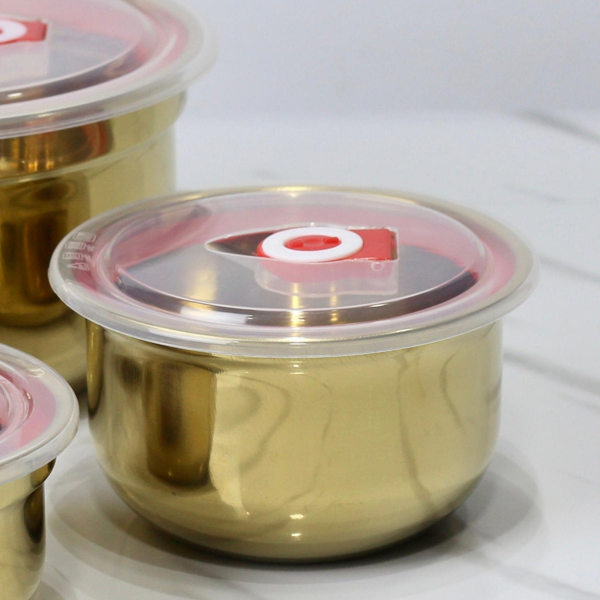 Premium Stainless Steel Food Storage Bowl Set with Airtight Lids - 4 Piece Set (10/13/15/18 CM)