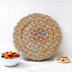 Decorative Glass Decoration Plate with Intricate Bubble Pattern-13 inches