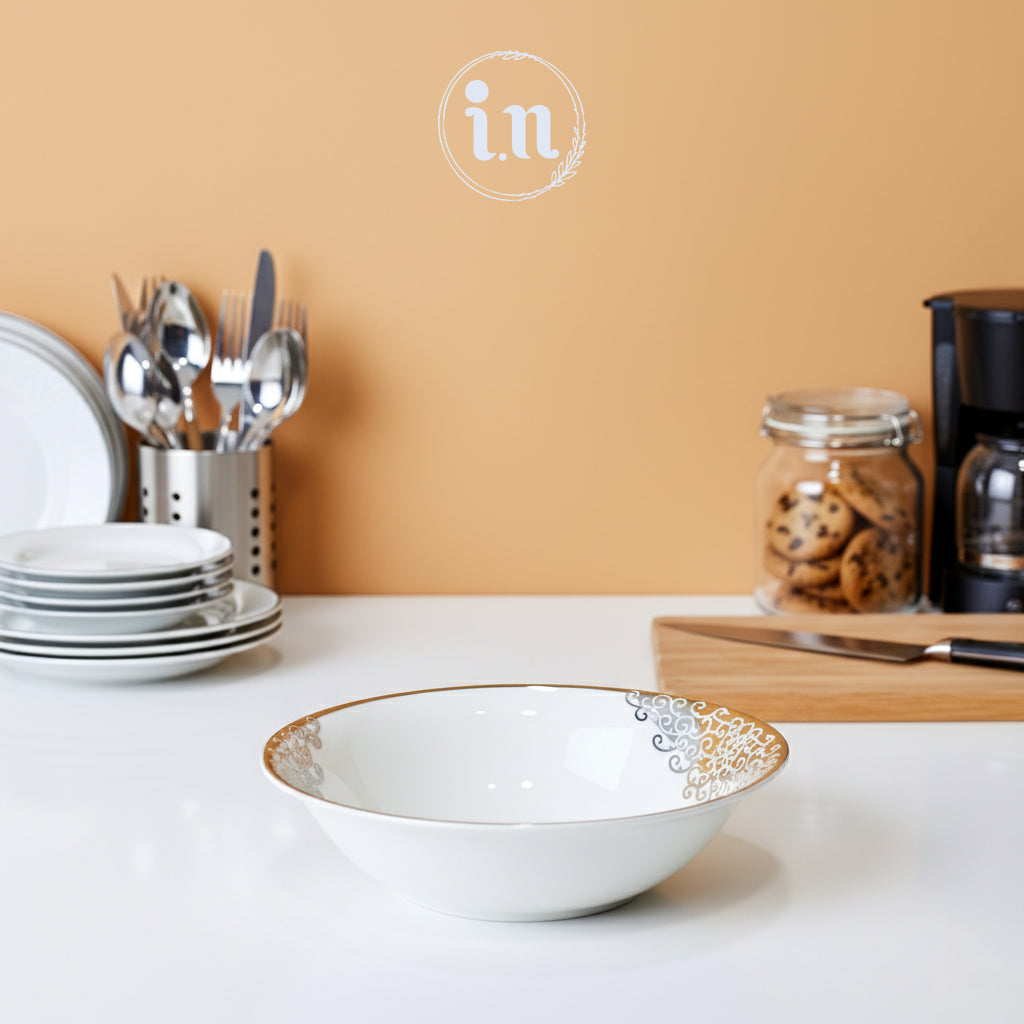 Porcelain Bone China Serving Bowl – 9 Inch | Elegant Dinnerware