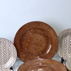 18-Piece Brown and White Ceramic Plates Set