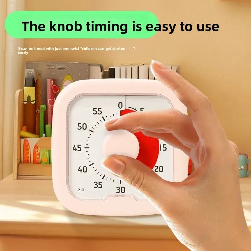 Visual Timer 60-Minute Countdown with Alarm | Study Timer for Kids, Classroom & Home (Silent Mode)