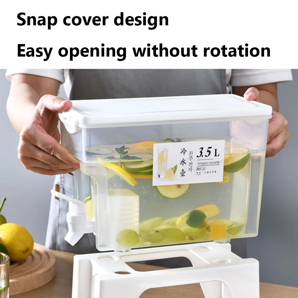 3.5L Beverage Dispenser with Tap | Fridge Water & Juice Storage Container with Stand