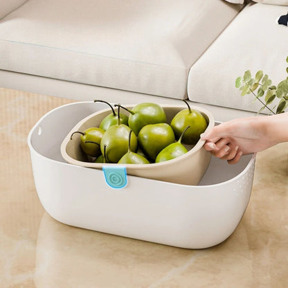 Snack Storage Box with Shell Tray | Dual-Layer Fruit & Seed Organizer for Home Use