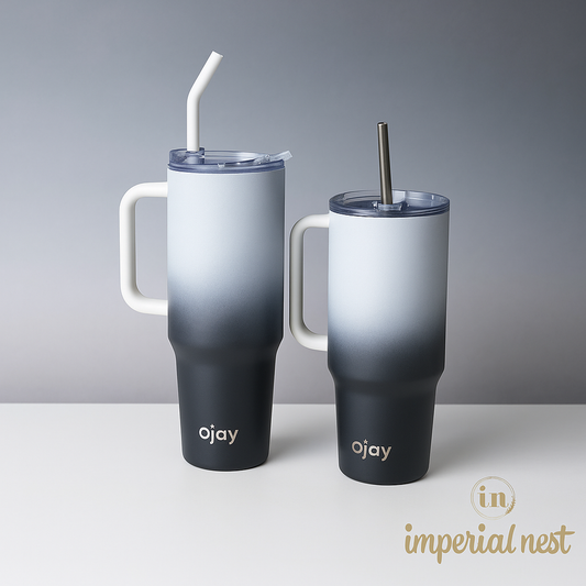 O’jay Velvet Mist Tumbler – 40oz & 50oz | Stainless Steel, Leak-Proof, Gradient Black