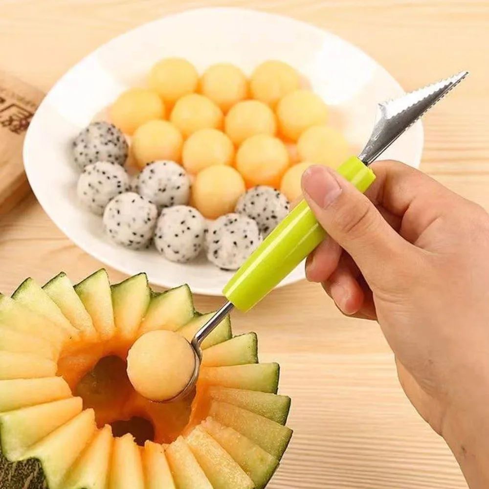 Fruit Carving & Melon Baller Tool Set | Decorative Fruit Scooper and Pulp Remover for Melon & Dragon Fruit
