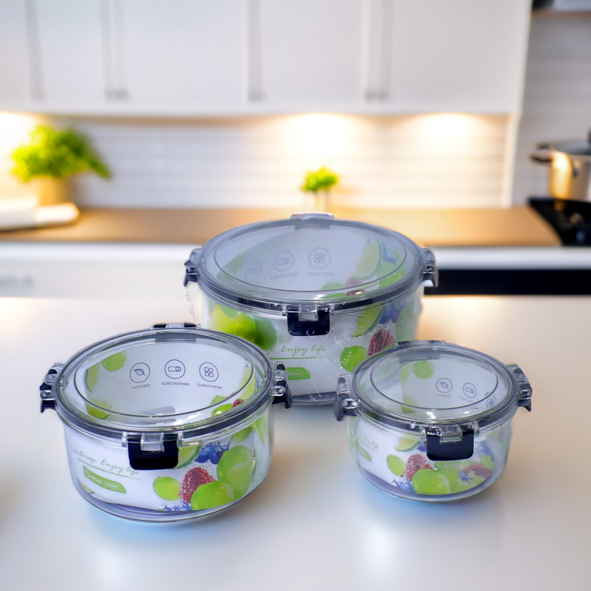 Premium Round Airtight Plastic Storage Containers Set