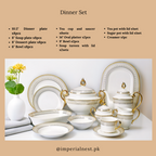 Luxury 61-Piece Bone China Dinner Set - Premium Gold-Trimmed Dinnerware