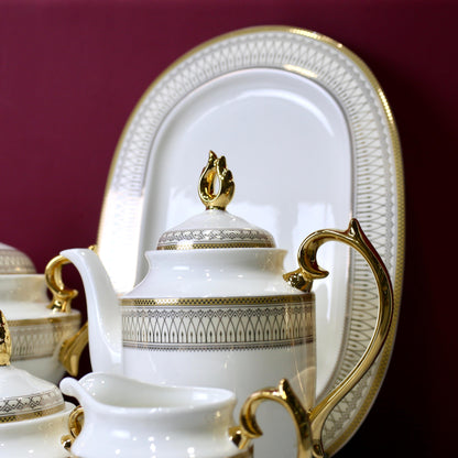 Luxury 61-Piece Bone China Dinner Set - Premium Gold-Trimmed Dinnerware