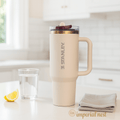 Ivory Cream 40oz Stainless Steel Stanley Tumbler | Hot & Cold Travel Mug – Imperial Nest