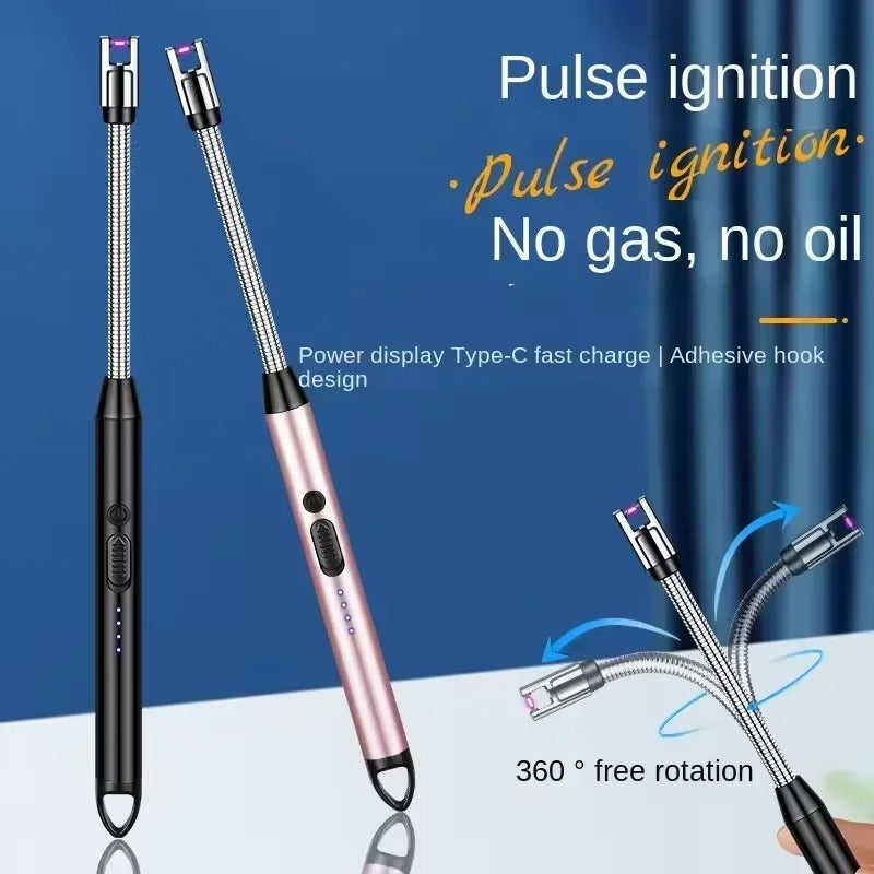 Type-C Rechargeable Electric Arc Lighter | Long Handle Kitchen Igniter for Gas Stove, Candle & BBQ