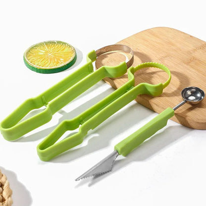 Fruit Carving & Melon Baller Tool Set | Decorative Fruit Scooper and Pulp Remover for Melon & Dragon Fruit
