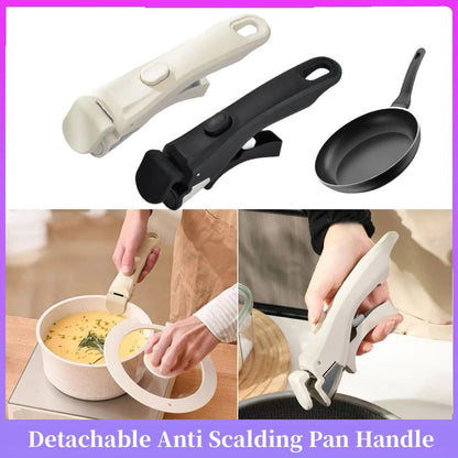 Detachable Anti-Scalding Pan Handle | Heat-Resistant Removable Grip for Pots & Frying Pans
