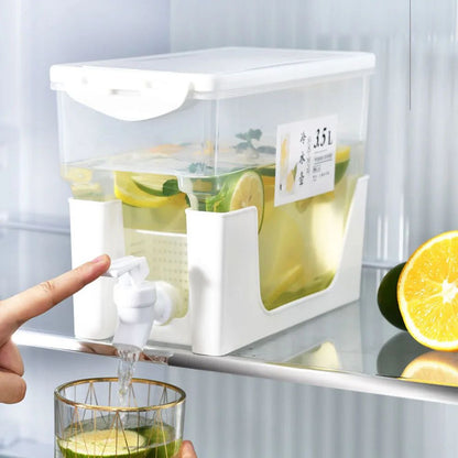 3.5L Beverage Dispenser with Tap | Fridge Water & Juice Storage Container with Stand