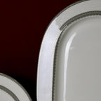 Luxurious 61-Piece Bone China Dinner Set – White & Gray Fine Tableware