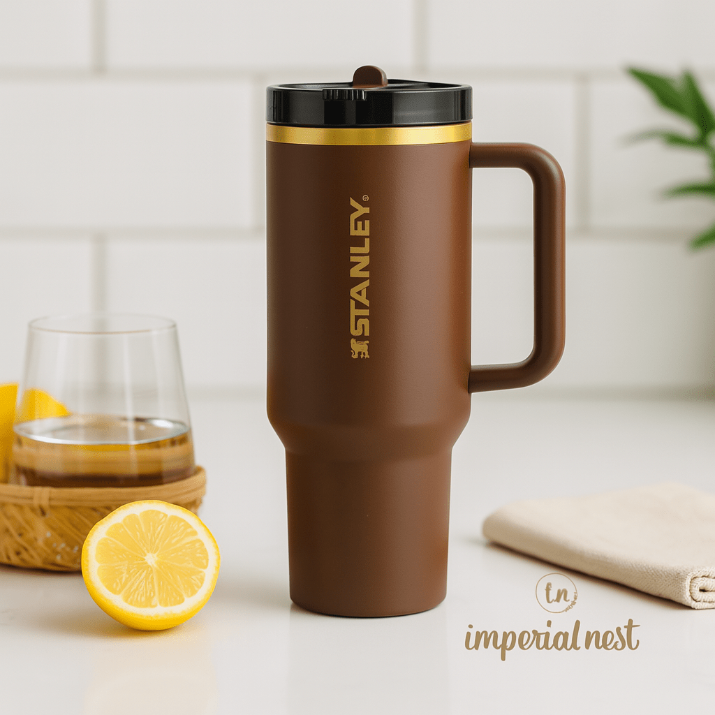 Velvet Brown 40oz Stainless Steel Stanley Tumbler | Hot & Cold Travel Mug – Imperial Nest