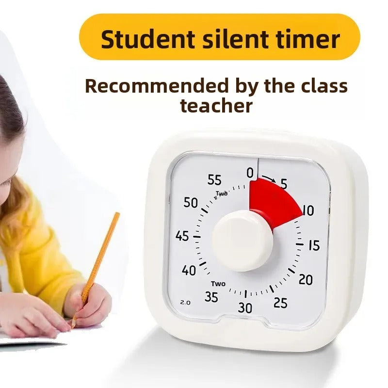 Visual Timer 60-Minute Countdown with Alarm | Study Timer for Kids, Classroom & Home (Silent Mode)