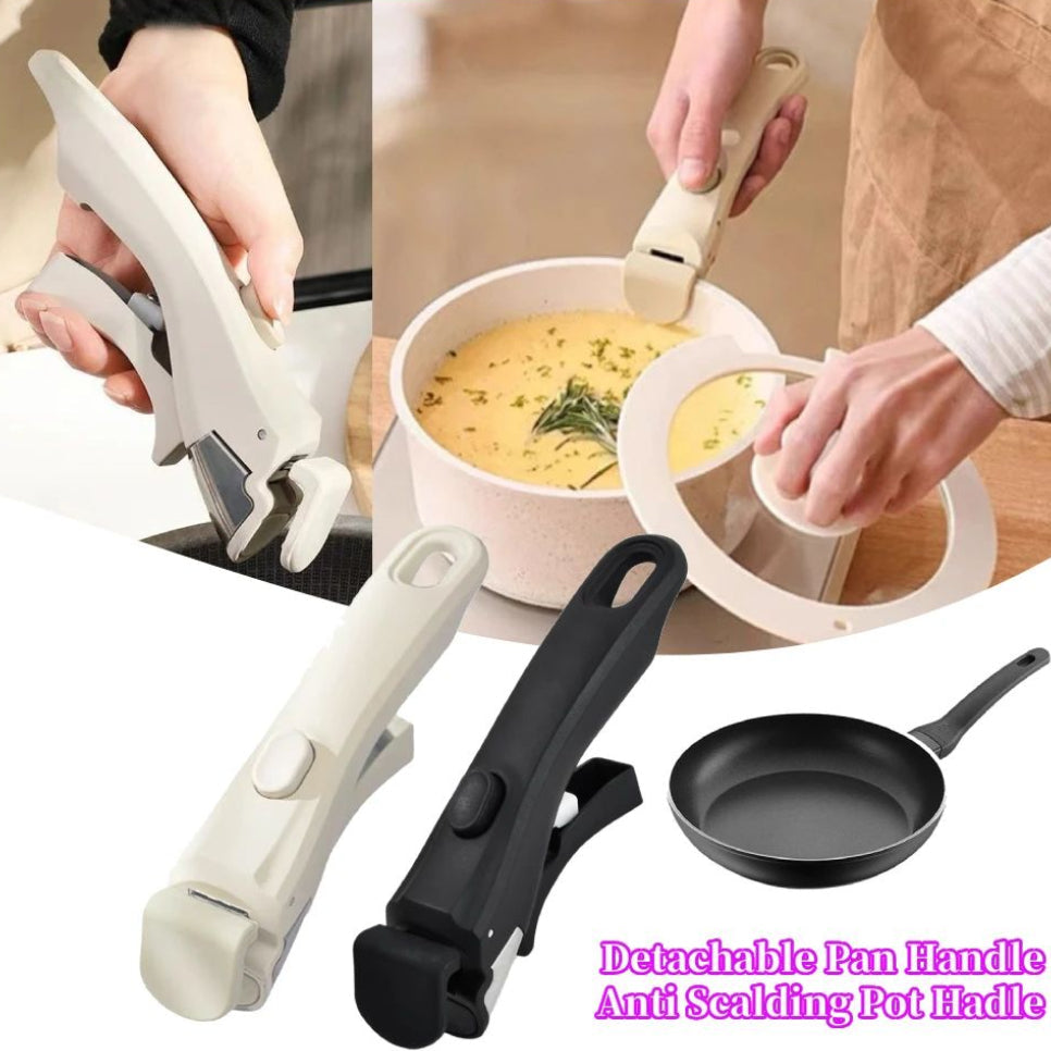 Detachable Anti-Scalding Pan Handle | Heat-Resistant Removable Grip for Pots & Frying Pans