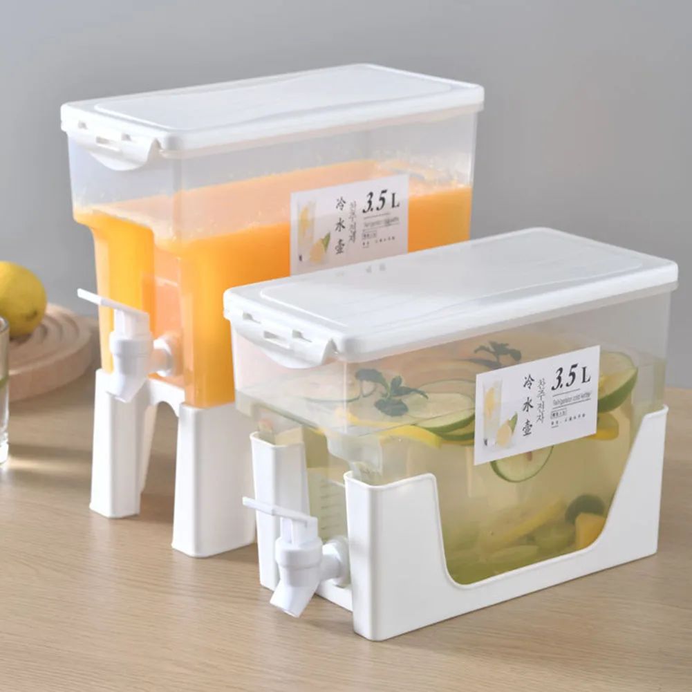3.5L Beverage Dispenser with Tap | Fridge Water & Juice Storage Container with Stand