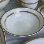 Luxurious 61-Piece White & Gold Bone China Dinner Set – Elegant Fine Tableware