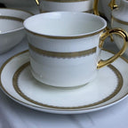 Luxurious 61-Piece White & Gold Bone China Dinner Set – Elegant Fine Tableware
