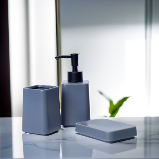Modern Gray Bathroom Accessory Set