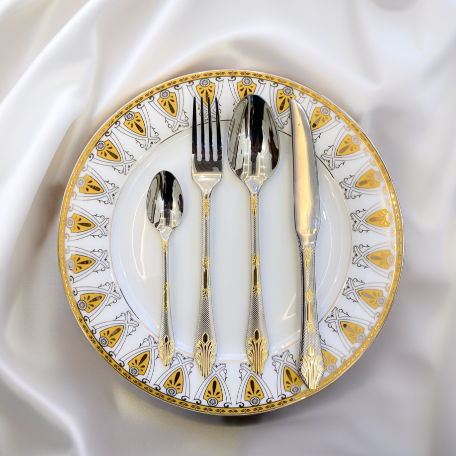 Stylish 24-Piece Stainless Steel Cutlery Set – Durable Flatware for All Occasions
