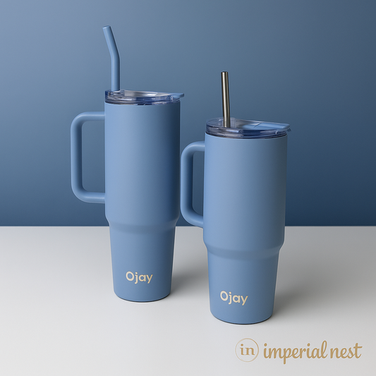 O’jay Sky Blue Tumbler – 40oz & 50oz | Leak-Proof, Stainless Steel, Vacuum Insulated