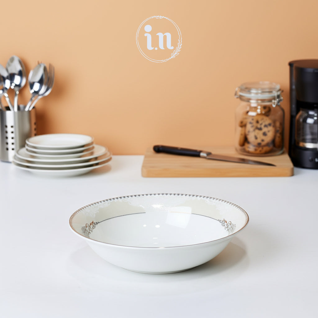 Porcelain Bone China Serving Bowl – 9 Inch | Elegant Dinnerware