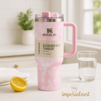 Blush Marble 40oz Stainless Steel Stanley Tumbler | Hot & Cold Travel Mug – Imperial Nest