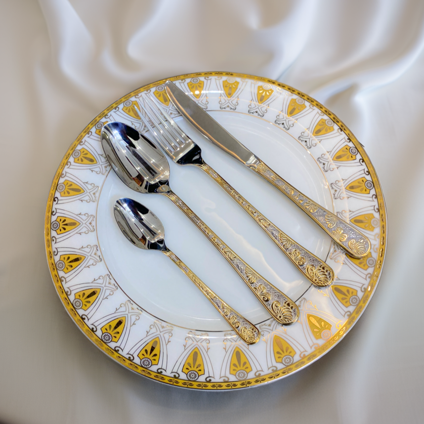 Elegant 24-Piece Stainless Steel Cutlery Set – Sleek Design for Modern Dining