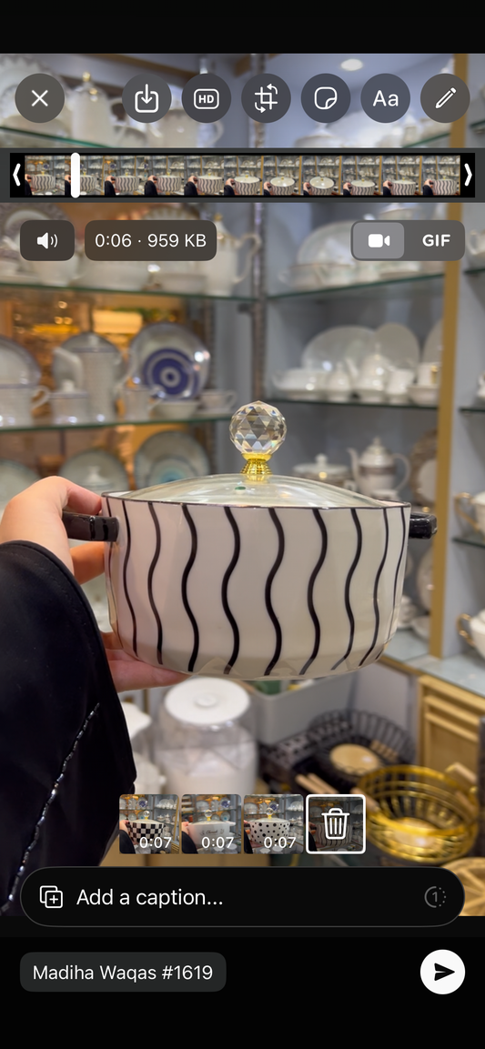 Ceramic serving bowl with lid-1200ml