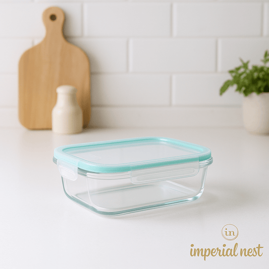 1520ml Glass Food Storage Container | Leak-Proof with Mint Lid – Imperial Nest