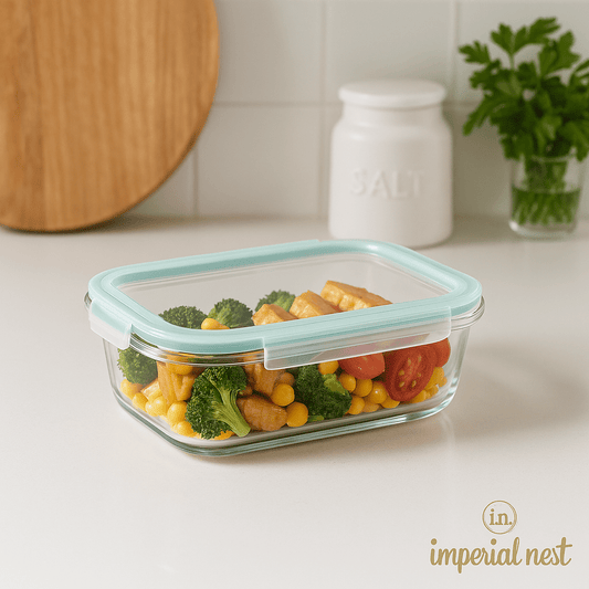 1520ml Glass Food Storage Container | Leak-Proof with Mint Lid – Imperial Nest