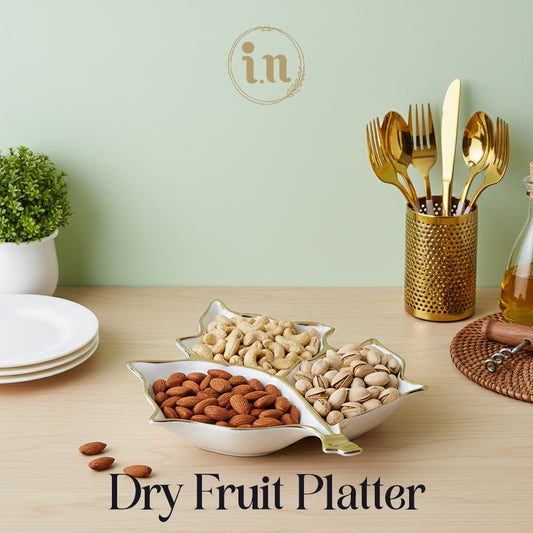 Luxury Leaf Design Ceramic Serving Platter