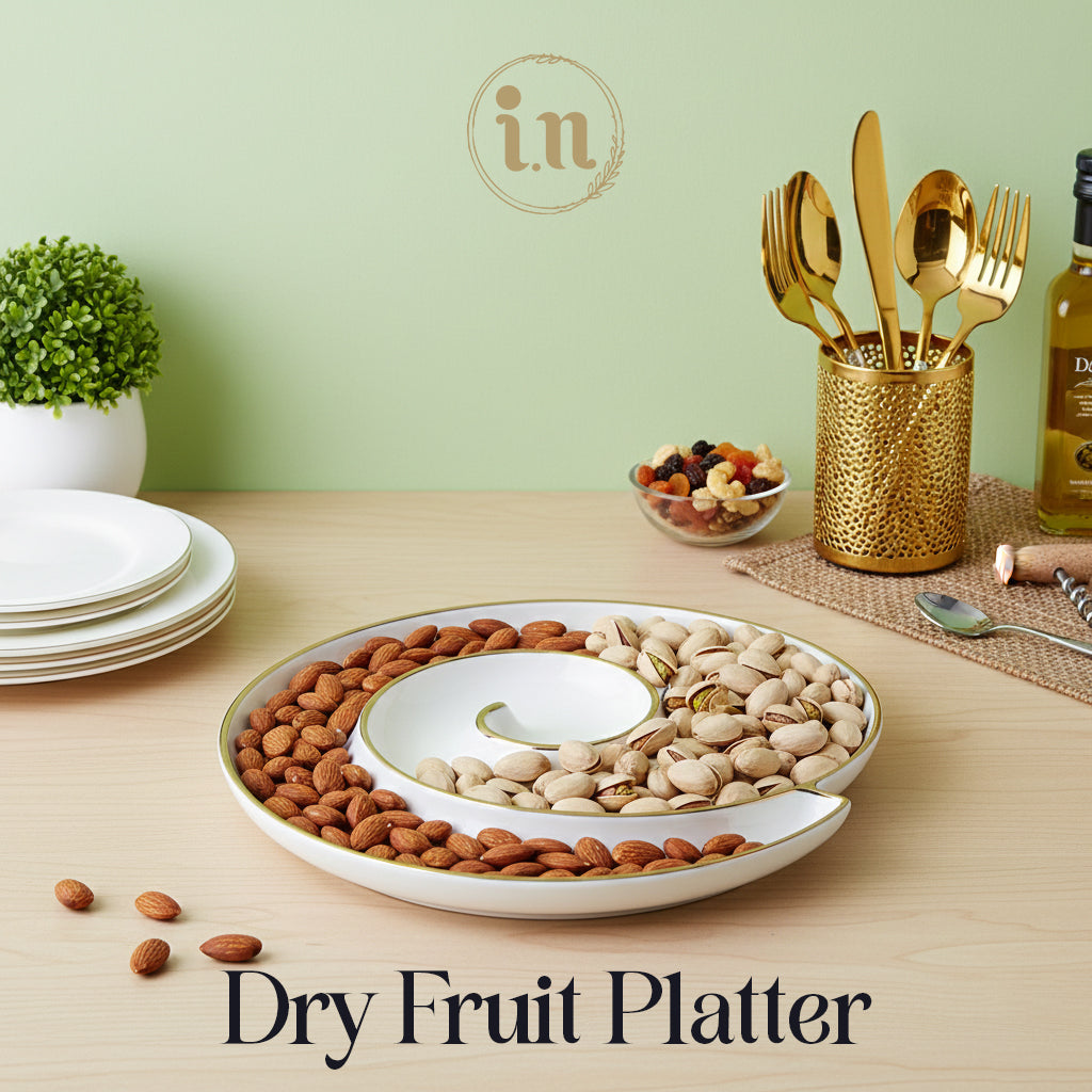 Premium Spiral Multi Section Ceramic Serving Platter