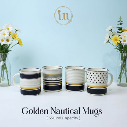 Modern Black & Gold Ceramic Mugs – Multiple Patterns | Imperial Nest