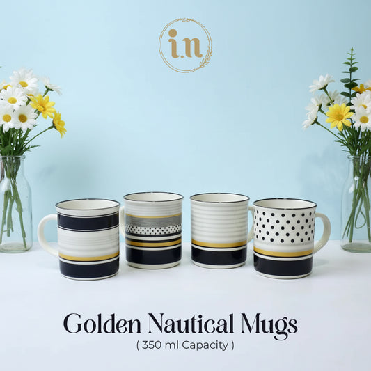 Modern Black & Gold Ceramic Mugs – Multiple Patterns | Imperial Nest