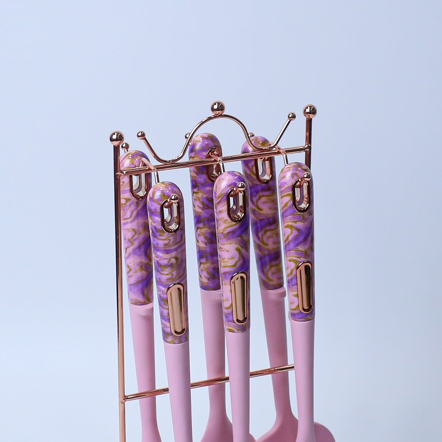 Premium Purple/Pink Silicone Kitchen Utensil Set - 7 Pieces