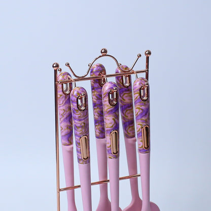 Premium Purple/Pink Silicone Kitchen Utensil Set - 7 Pieces