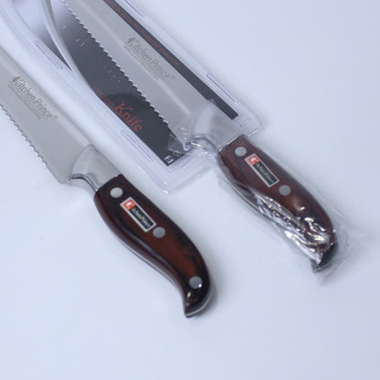 Premium Stainless Steel Bread Knife With Wooden Handle- Single Piece