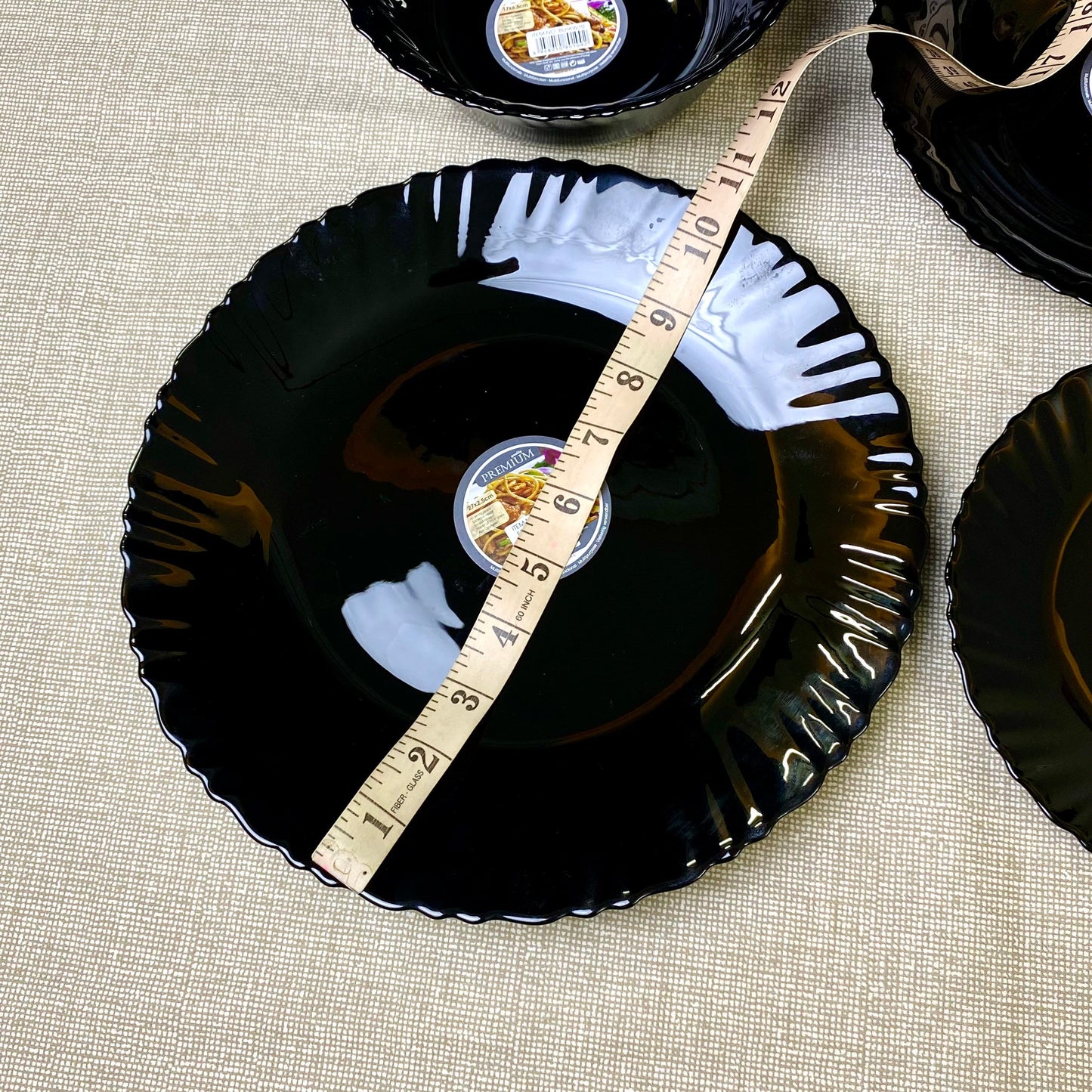 Danny Home Opal Ware Plate Set | Kingri Shape Marble Plates  | Microwave Safe | Dishwasher Safe