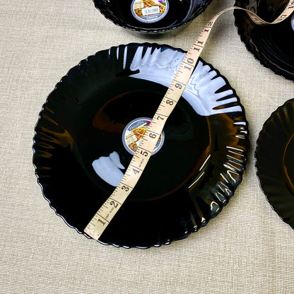 Danny Home Opal Ware Plate Set | Kingri Shape Marble Plates  | Microwave Safe | Dishwasher Safe