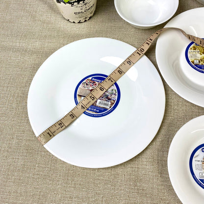 Danny Home Opal Ware Plate Set | Round Shape Marble Plates  | Microwave Safe | Dishwasher Safe