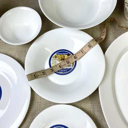Danny Home Opal Ware Plate Set | Round Shape Marble Plates  | Microwave Safe | Dishwasher Safe