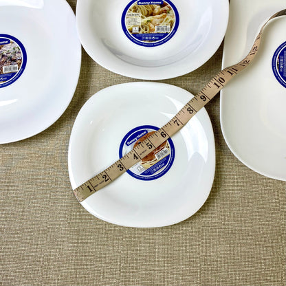 Danny Home Opal Ware Plate Set | Square Shape Marble Plates  | Microwave Safe | Dishwasher Safe