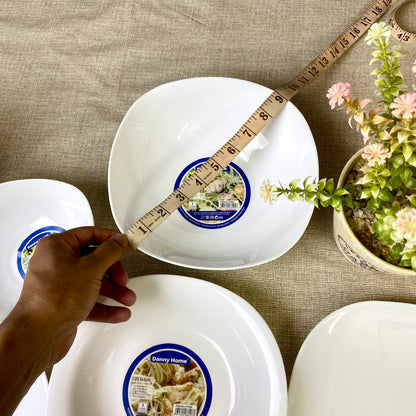 Danny Home Opal Ware Bowls | Square Shape Marble Bowls | Dishwasher Safe | Microwave Safe