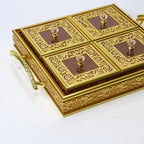 Royal Elegance Wooden Dry Fruit Tray – 4 Compartment Box