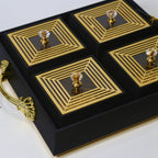 Royal Elegance Wooden Dry Fruit Tray – 4 Compartment Box