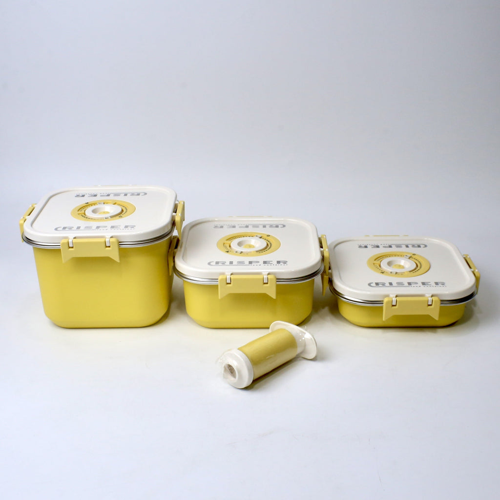 Stainless Steel Storage Boxes (1000ML, 1700ML, 2200ML), With Vacuum Pump