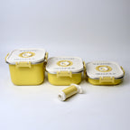 Stainless Steel Storage Boxes (1000ML, 1700ML, 2200ML), With Vacuum Pump